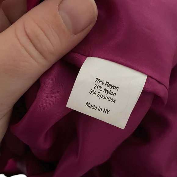 Estelle and Finn Stretch Tunic Top 8 Magenta Pink Boat Neck 3/4 Slv Blouse Shirt - Picture 5 of 6